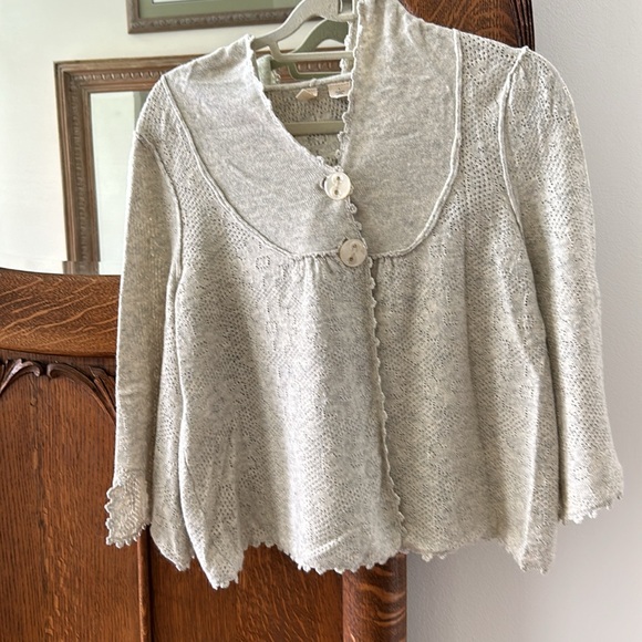 Anthropologie Moth sweater. Hood on back. Floral knit. - Picture 2 of 7